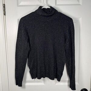 Worthington Black Glittery‎ Knit Top